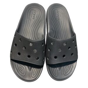 Crocs black slides sz 8 womens 6 mens